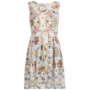 Dorothy Perkins Floral Dress w/ Sheer + Bow Detail